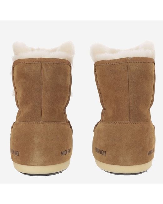 Moon Boot Brown Ankle Boots Leather And Shearling