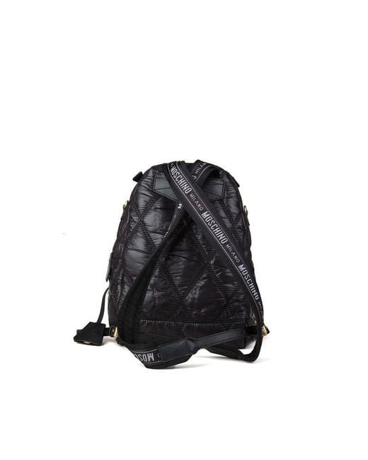 Moschino Black Backpack-Multi Nylon Bags Backpacks