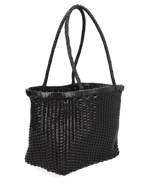 Dragon Diffusion Black Shoulder Bag B Weave Leather