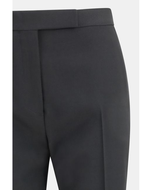 Tom Ford Black Bicolour Tailored Straight-Leg Pants Fleece Wool