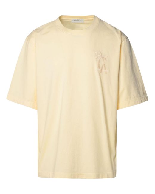 Laneus Natural Embroidered T-Shirt for men