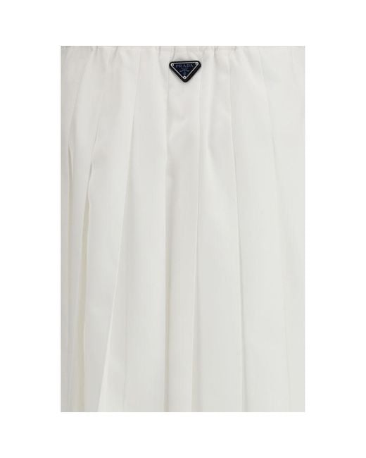 Prada White Cotton Long Skirt