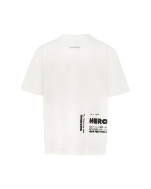 Heron Preston White X Cat Printed Cotton T-Shirt for men