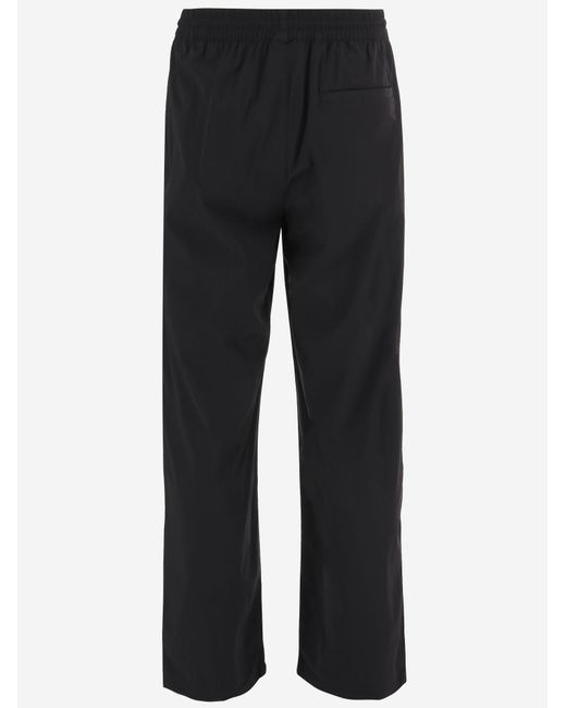 Autry Black Nylon Pants With Logo Polyamide Trousers for men