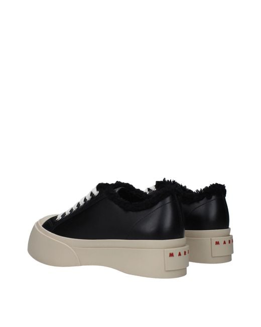 Marni Black Leather Chunky Sneakers