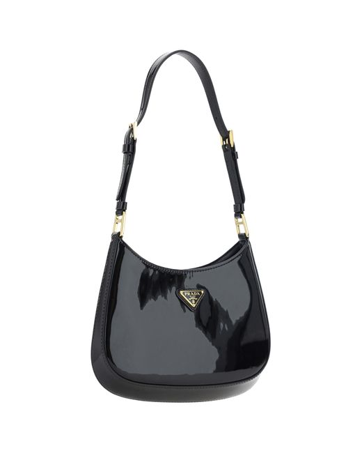 Prada Black Cleo Patent-leather Shoulder Bag