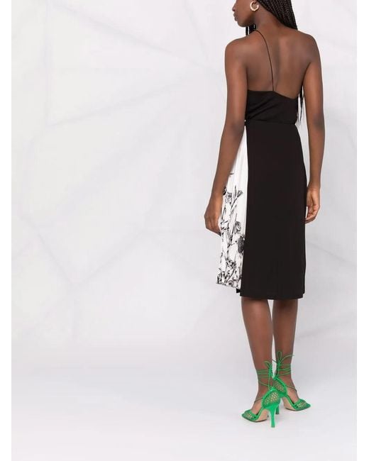 Ferragamo Black Pleated Silk Skirt
