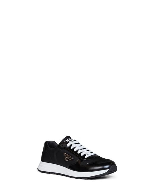 Prada White Sneakers Prax 01 Re-Nylon Leather Recycled Polyamide Trainers for men