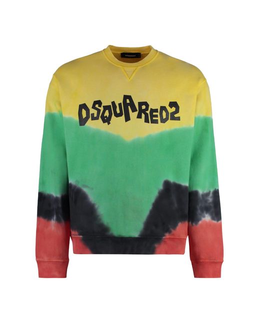 DSquared² Green Cotton Crew-neck Sweatshirt for men
