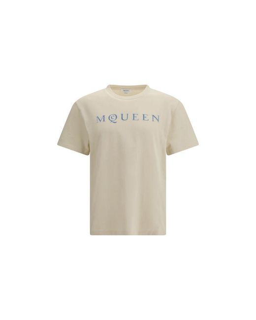 McQueen Natural Beige Cotton T for men