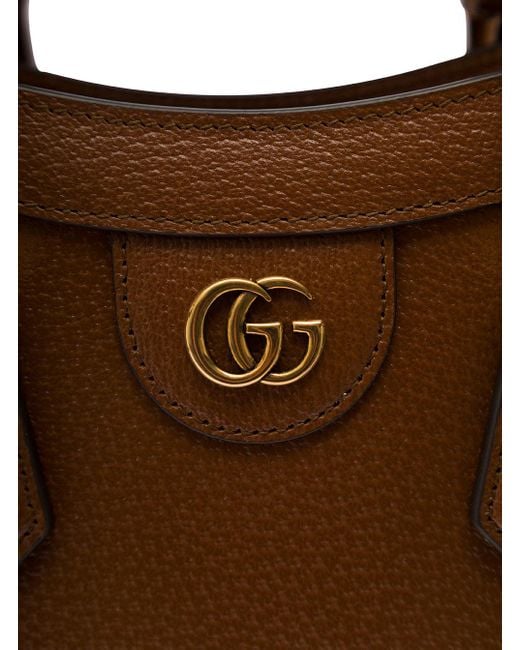 Gucci Brown Diana Small Shopping Bag With Bamboo Handles And Double G Detail