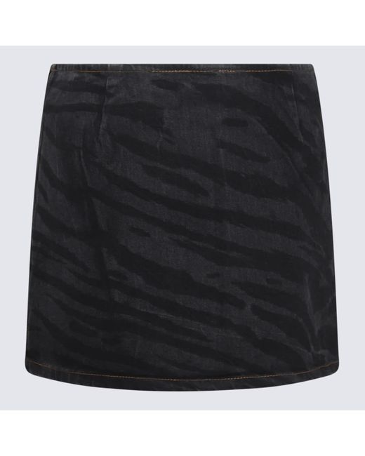 Ganni Black Cotton Skirt