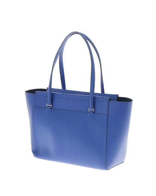 Tory Burch Blue Parker Logo Tote Bag