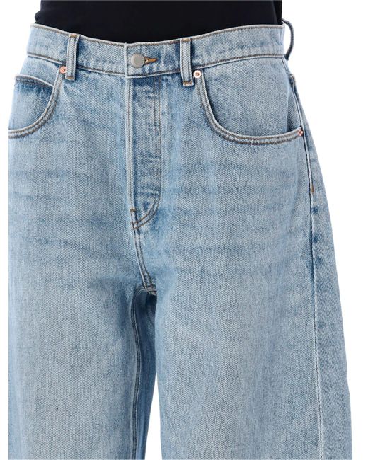 Alexander Wang Blue Oversized Rounded Low Rise Jeans