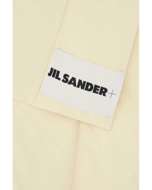 Jil Sander White Cream Polyester Scarf