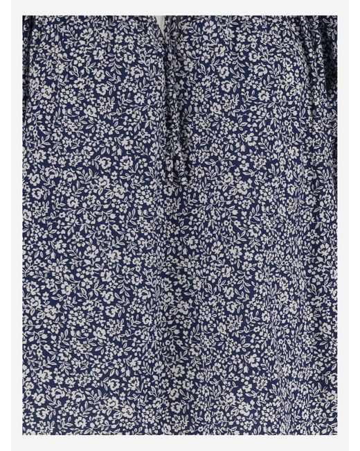 Ralph Lauren Blue Cotton Shirt With Floral Pattern