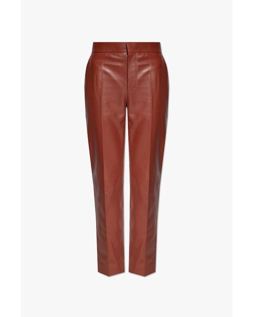 Chloé Red Leather Trousers