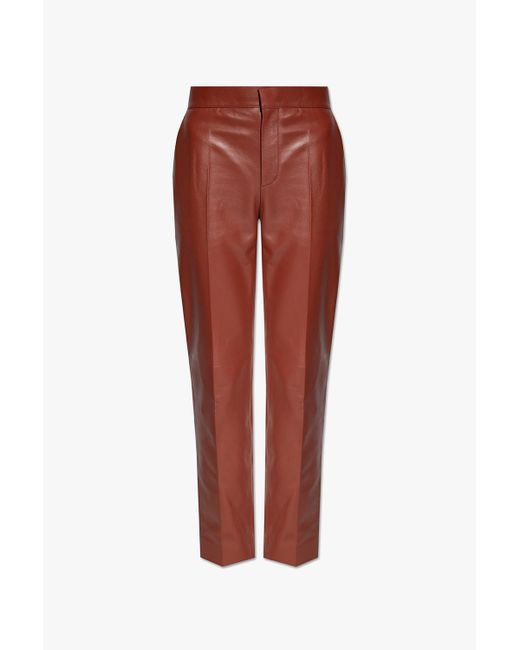 Chloé Red Leather Trousers