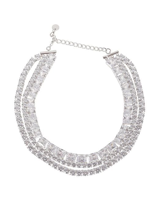 Self-Portrait White Multi Crystal Choker