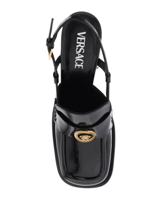 Versace Black Patent Leather Pumps Loafers