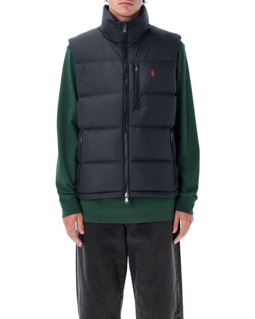 Polo Ralph Lauren Blue Puffer Vest Recycled Polyester for men