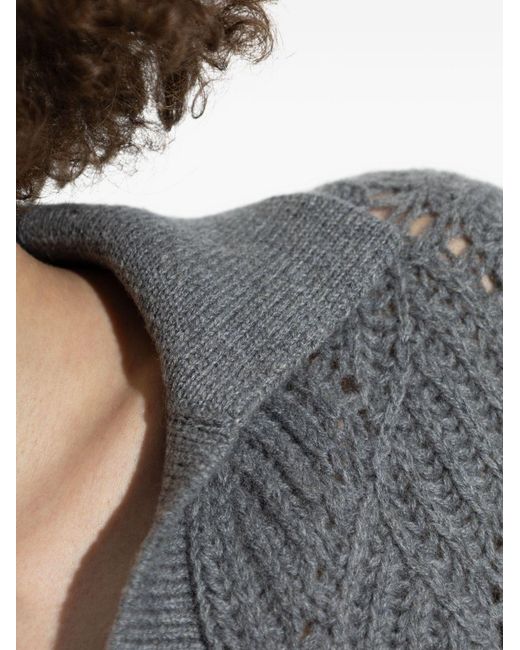 Etro Blue Polo Collar Cashmere Sweater