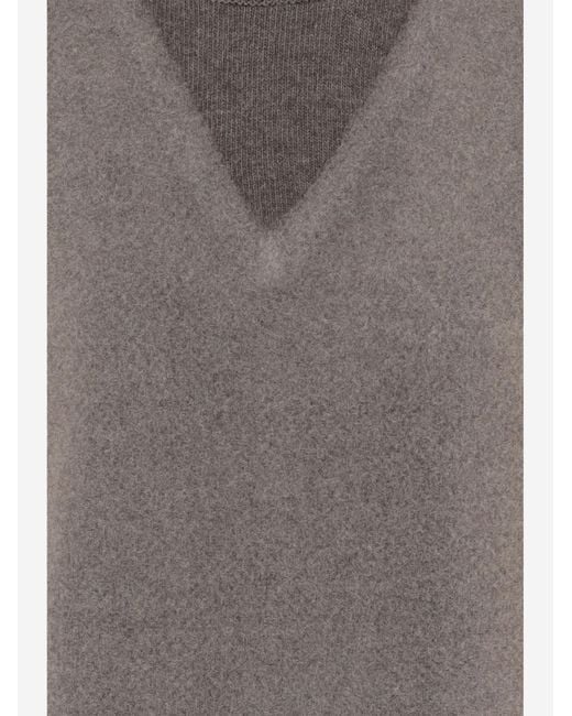Maison Margiela Gray Vest Virgin Wool Waistcoats & Gilets