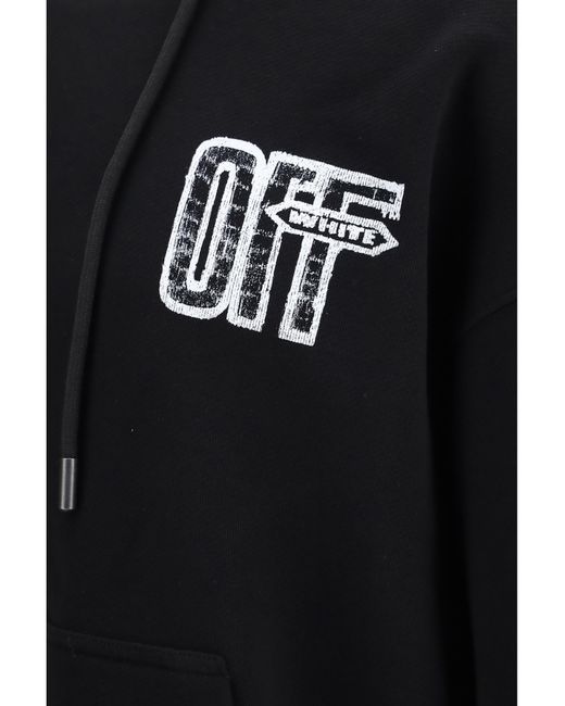 Off-White c/o Virgil Abloh Black Motion Arrow Hoodie Cotton Sweatshirts for men