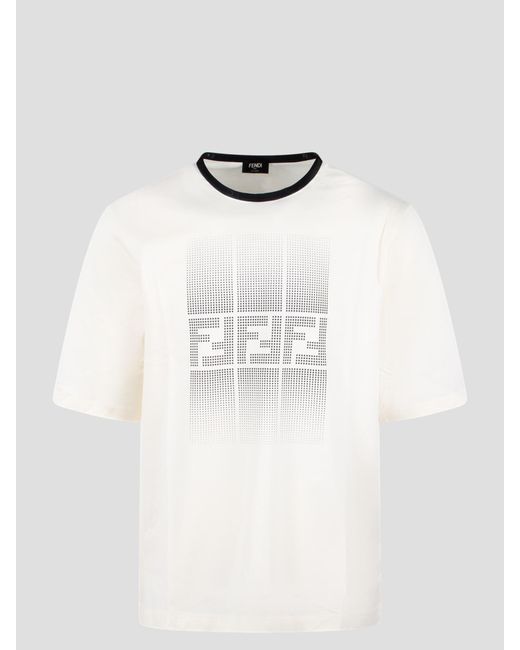Fendi White Gradient Ff T-shirt for men