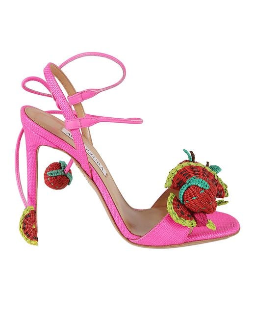 Aquazzura Pink Strawberry Punch Sandals