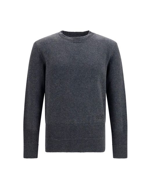 MM6 by Maison Margiela Blue Wool Crewneck Sweater Ovis Aries; Polyamide for men