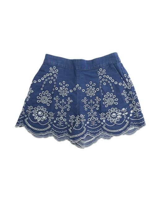 Mc2 Saint Barth Blue Shorts Amani Jr Chambray Cotton