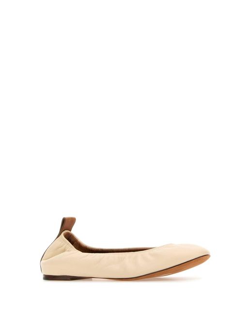 Lanvin Natural Ivory Leather Ballerinas
