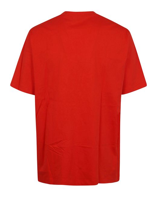 Balmain Red Stitch Collar T-Shirt for men