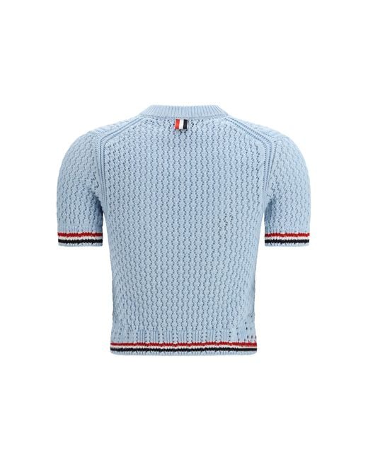 Thom Browne Blue Hector T-Shirt Cotton T-Shirts