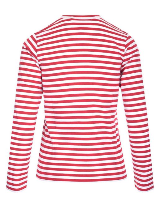 COMME DES GARÇONS PLAY Long Sleeves Striped T-shirt in Red | Lyst