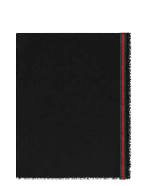 Gucci Black Scarf Cotton-Silk-Dark/Dark for men