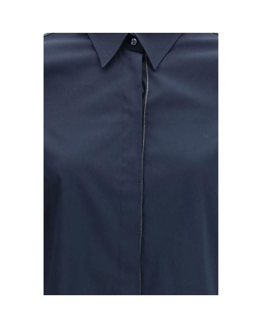 Brunello Cucinelli Blue Cotton Dress Shirt