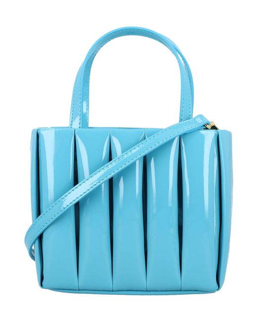 THEMOIRÈ Vegan Patent Leather Aria Tote Bag in Blue | Lyst