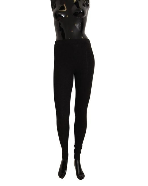 Dolce & Gabbana Black Elegant Cashmere Tights