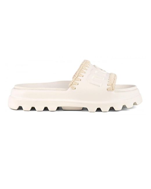 Mou White Eva One Piece Slide Slipper