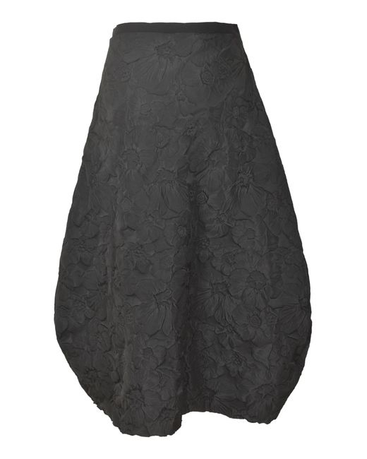 Marc Le Bihan Gray Floral Embossed Skirt