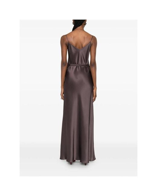 Antonelli Brown V-Neck Slip Maxi Dress