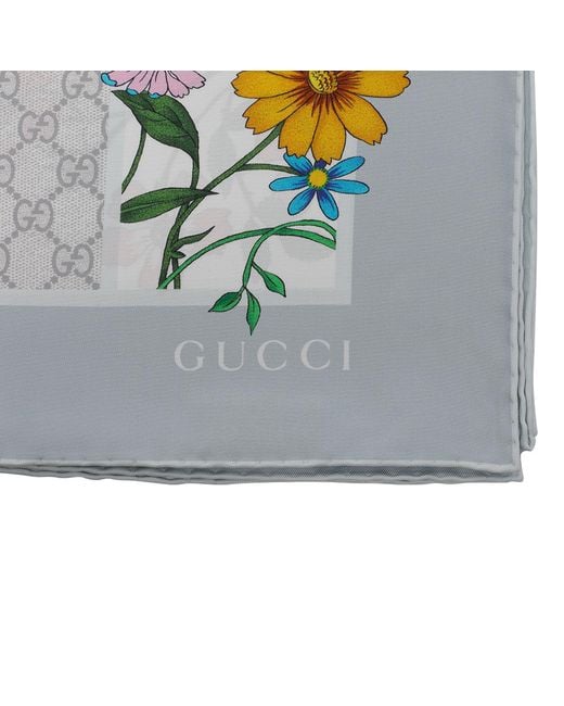 Gucci Gray Scarfs Silk