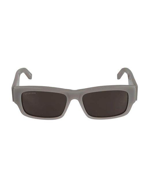 Balenciaga Gray Logo Sided Rectangular Lens Sunglasses for men