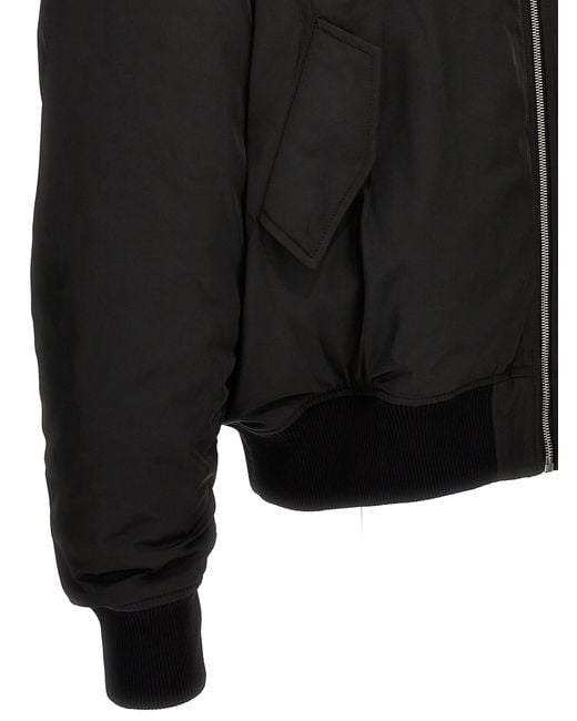 1989 STUDIO Black Nylon Bomber Jacket Polyester Down Jacket, Parka, Casual for men