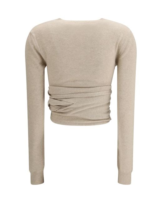 Alaïa White Wrap Top Cashmere Tops