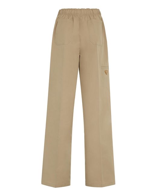 Prada Natural Cotton Wide-Leg Pant