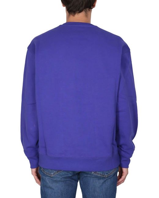 Moschino Blue Sweatshirt With Logo Patch for men