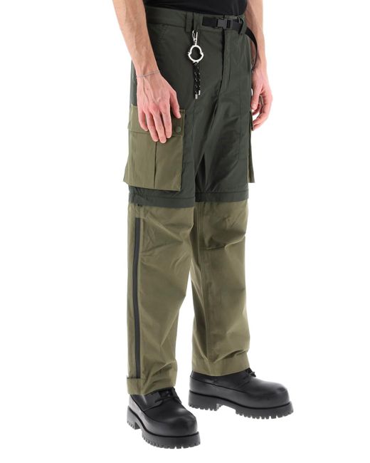 Moncler Genius Green Convertible Cargo Pants for men